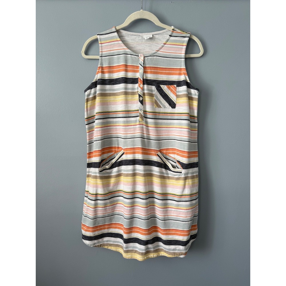 J.Jill Sleeveless Tunic Thick Cotton‎ & Modal Buttons Pockets Size Medium Petite